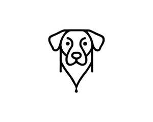 Dog lines outline logo design icon symbol vector illustration.