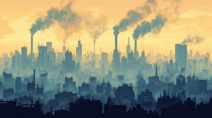 Fototapeta premium air pollution PM 2.0 double exposure