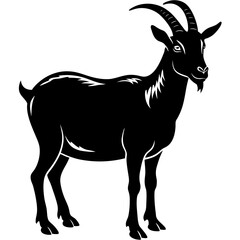 Goat Silhouette vector with white background