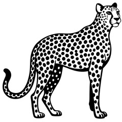 Cheetah Silhouette vector with white background