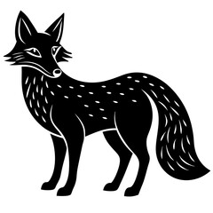 Fox Silhouette vector with white background