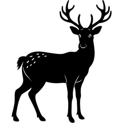 Deer Silhouette vector with white background