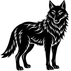 Wolf Silhouette vector with white background