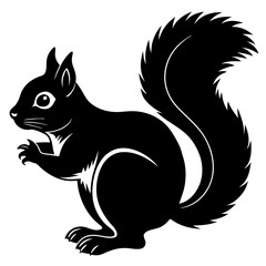 Squirrel Silhouette vector with white background