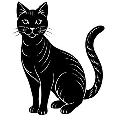 Cat Silhouette vector with white background