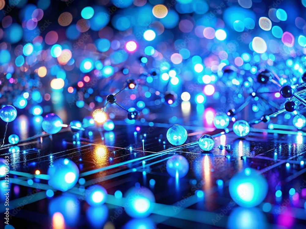 Poster stylish blue tech light background: high-resolution abstract image for design projects
