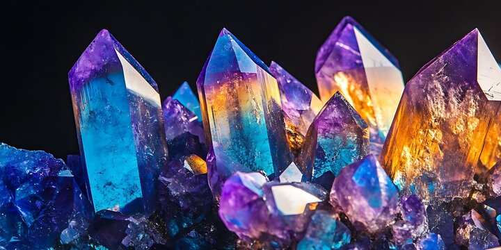 a group of colorful crystals