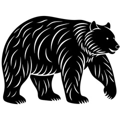 Bear Silhouette vector with white background