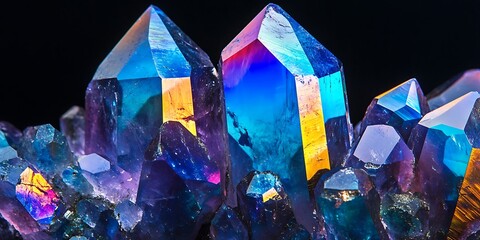 a group of colorful crystals