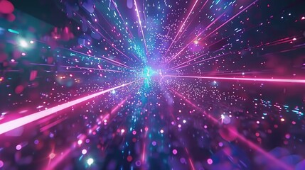 Naklejka premium A vibrant, abstract representation of light and energy, evoking a sense of movement and depth.