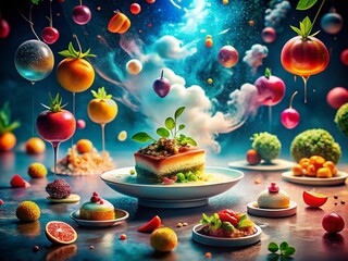 Surreal Abstract Food Photography: White Canvas Culinary Art