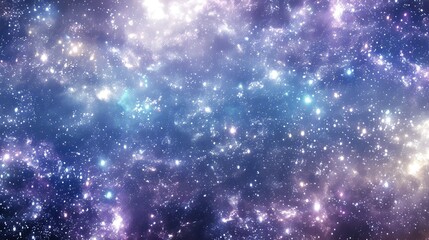 Fototapeta premium A vibrant depiction of a cosmic scene filled with stars and nebulas in a galaxy.