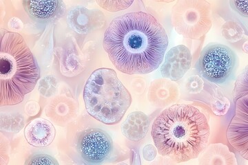 Pastel Mushrooms Abstract Art Design