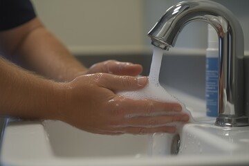 washing hands with soap