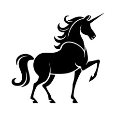 Majestic Unicorn Silhouette – Striking Black Fantasy Artwork