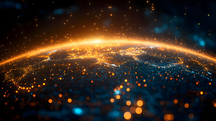 Glowing Earth at Night: A Digital Representation of Global Connections