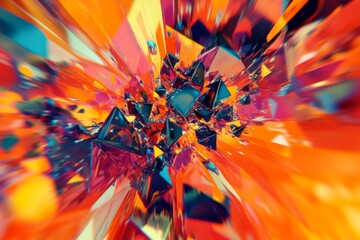 Kaleidoscopic Geometric Energy Explosion