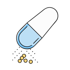 capsule with powder icon, capsule with powder vector illustration-simple illustration of capsule with powder, perfect for capsule with powder logos and icons