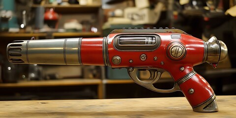 Fototapeta premium a toy gun with a hand holding it