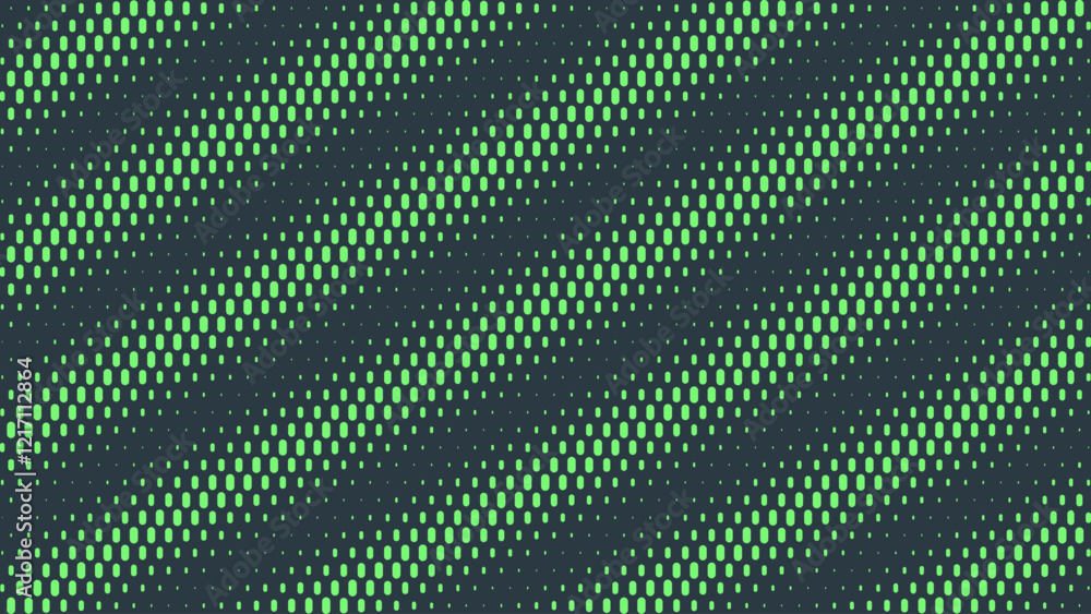 Poster rounded dashes halftone pattern vector tilted lines vivid turquoise abstract background. half tone m