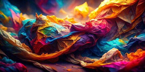 Surreal Scrunched Paper Background: Abstract Art Texture