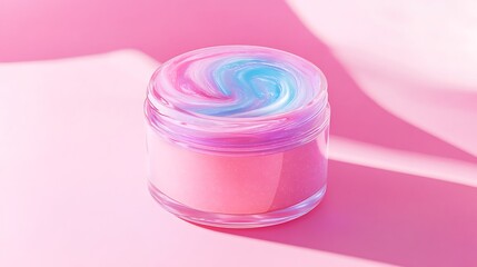 a jar of pink cream