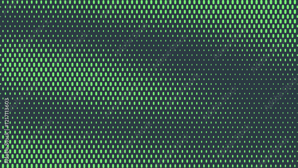 Poster rounded dashes halftone pattern flowing effect vector vivid turquoise abstract background. conceptua