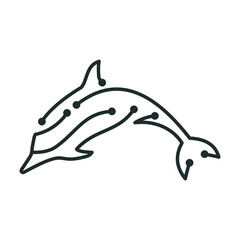 Modern LINE TECH dolphin logo design. Technology dolphin abstact logo brand. VECTOR  © GASTAN ALVARENDRA ST
