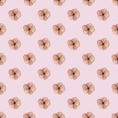 Seamless Pattern Cute Pink Flower Small Design on Pastel Pink Background