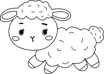 Sheep in the Easter Story coloring page featuring a digital stamp and outline, perfect for Bible story activities and religious education for children, ideal for Christian crafts and Easter celebratio