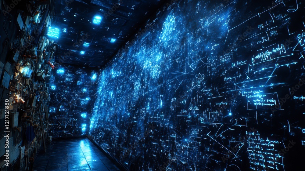 Poster abstract cosmic space tunnel a digital visualization of a universe