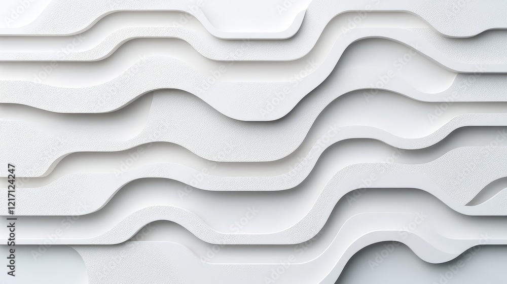 Poster abstract white wave pattern with layered textures and depth