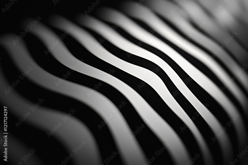 Aufkleber Sleek zebra stripe pattern showcases flowing lines and sharp black and white contrast in high definition