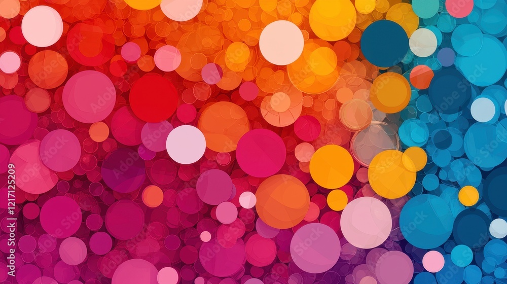 Poster vibrant colorful abstract circles pattern on background design