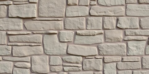 Fototapeta premium Grayish-brown stone wall with intricate patterns and subtle weathering, weathered finish, gray stone, stone wall