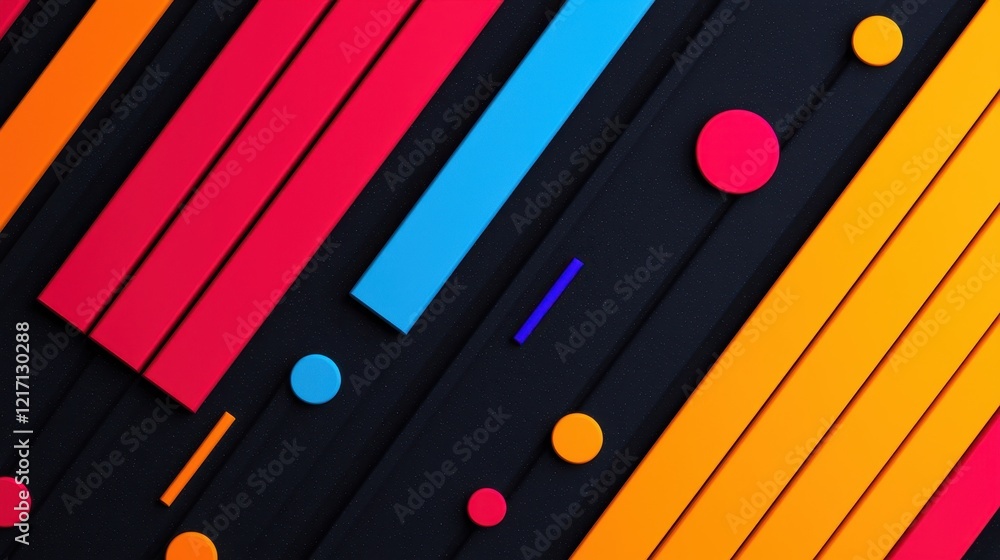 Poster vibrant abstract background with colorful shapes and lines
