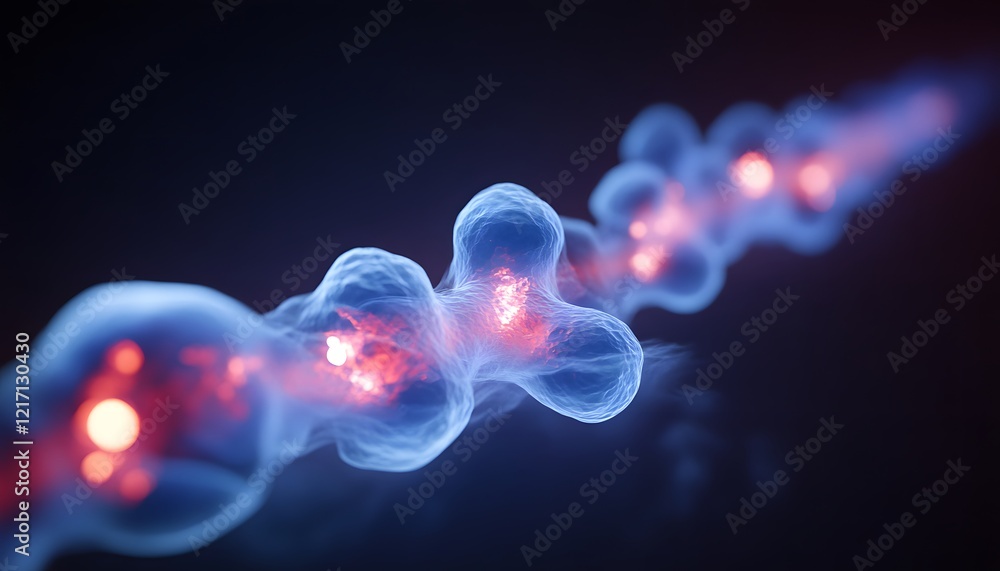 Poster Abstract Representation of Molecular Chains with Glowing Elements and Dynamic Motion in a Dark Background for Scientific or Educational Use