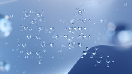 carbosulfan molecular structure, 3d model molecule, insecticide, structural chemical formula view from a microscope