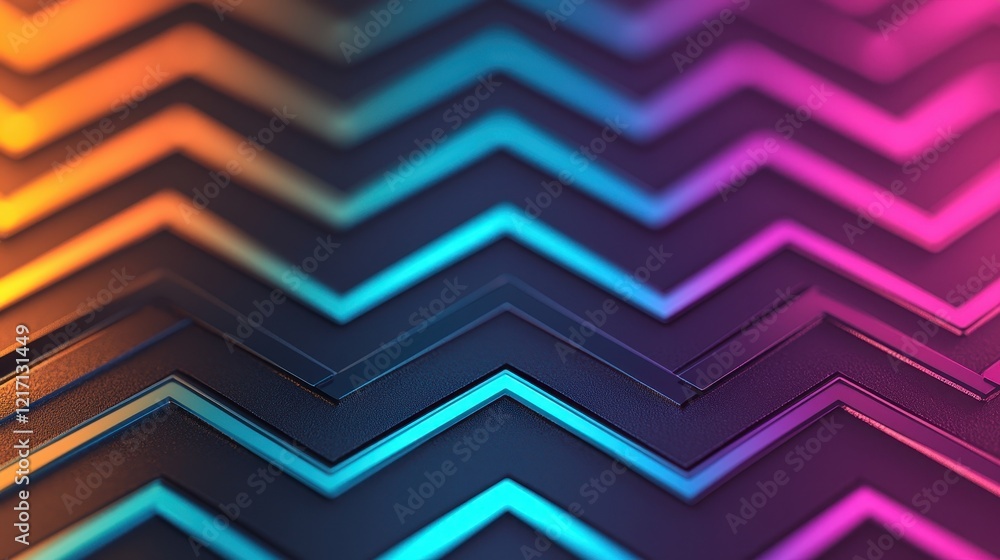 Aufkleber colorful abstract background with zigzag pattern and neon lights