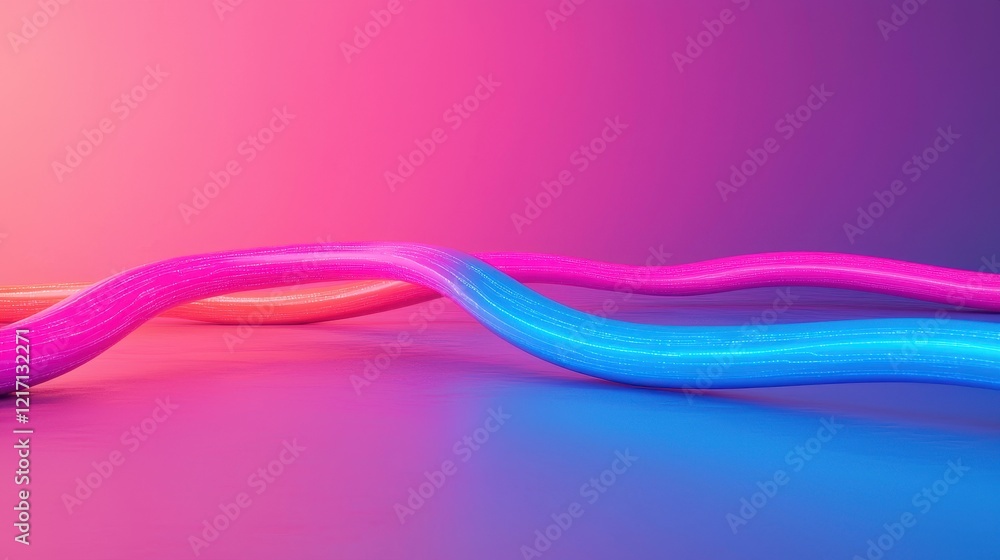 Aufkleber vibrant flowing waves of color in abstract design display