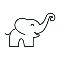 elephant animal logo line art minimalist abstract vector
