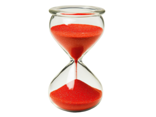 Isolated Hourglass with Red Sand