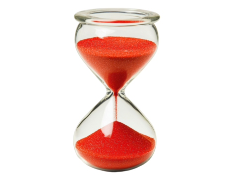 Isolated Hourglass with Red Sand