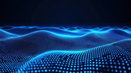 Obraz premium Abstract blue digital wave background. (1)