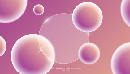 Modern Glassmorphism Background with Warm soft orange purple cream Gradient Spheres and Light Spark Effects