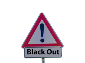 Schild Black Out isoliert