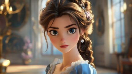 Beautiful princess cartoon Generative Ai