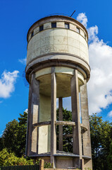 Old Soviet water tower on a sunny summer day