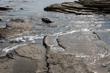  Rocky Shoreline with Layered Rocks