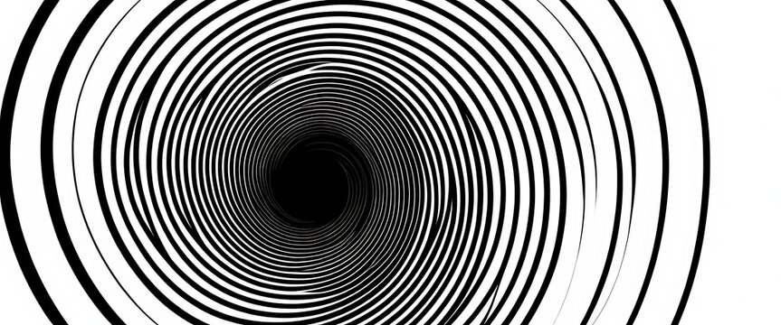 Abstract Black and White Spiral Vortex Design Hypnotic Swirling Pattern Graphic Background Illustration Modern Artistic Texture Elegant Geometric     